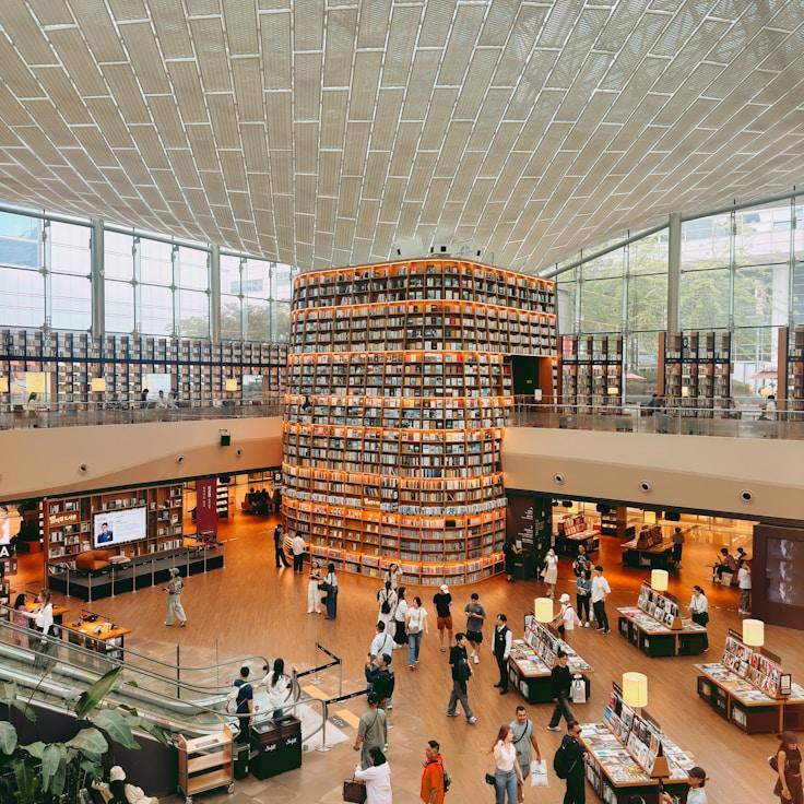 Modern shopping mall interior with family areas